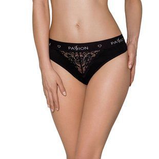 Жіночі трусики-сліпи з широкою гумкою і мереживом Passion XL чорні