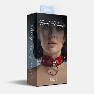 Ошейник для фиксации Feral Feelings D-Rings Red SO9285 фото