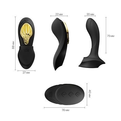 Смарт-вибратор в трусики Zalo - AYA Obsidian Black SO6649 фото