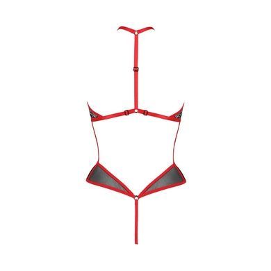 Сетчатое боди с кружевом на груди Passion SATARA BODY S/M red