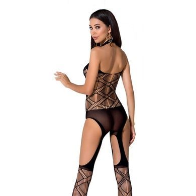 Бодістокінг Passion BS060 black, комбінезон, імітація трусиків і гольфів S/M/L