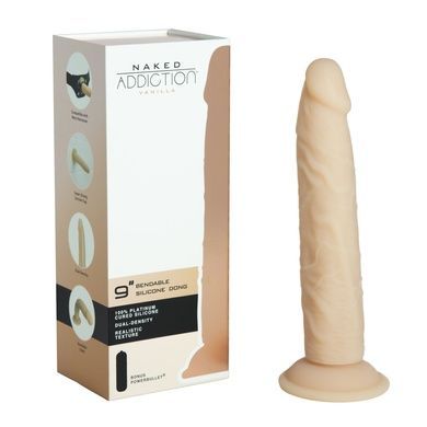 Фаллоимитатор Naked Addiction 9 Silicone Dual Density Bendable Dildo Vanilla SO8906 фото