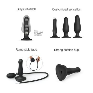 Надувний фалоімітатор Strap-On-Me INFLATABLE DILDO PLUG NOIR SO7383 фото