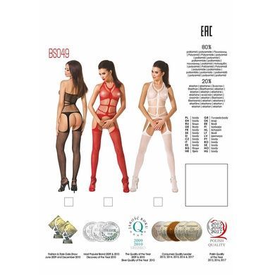 Бодистокинг Passion BS049 red, комбинезон, имитация топа, чулок и пояса S/M/L