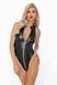 Боди Noir Handmade F294 Powerwetlook bodysuit with front zipper - XXL