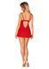 Пеньюар Obsessive Ingridia chemise & thong M/L, червоний, Пеньюар, стрінги