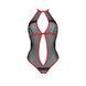 Сетчатое боди с кружевом на груди Passion SATARA BODY S/M red