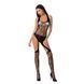 Бодістокінг Passion BS060 black, комбінезон, імітація трусиків і гольфів S/M/L