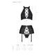 Комплект из эко-кожи имитация шнуровки Passion NANCY SET XXL/XXXL black топ трусики пояс для чулок
