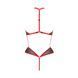Сетчатое боди с кружевом на груди Passion SATARA BODY S/M red