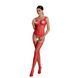 Бодистокинг Passion ECO BS001 One Size red, с доступом, имитация подвязок, флористический декор