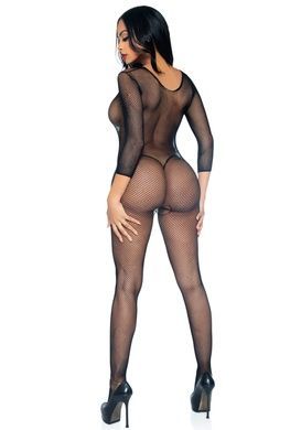 Бодистокинг комбинезон Leg Avenue V Front Bodystocking One size Black, мелкая сетка, доступ