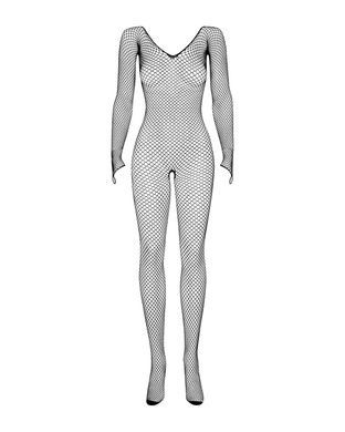 Сетчатый бодистокинг с длинным рукавом Obsessive Bodystocking N109 black S/M/L, черный, комбинезон,