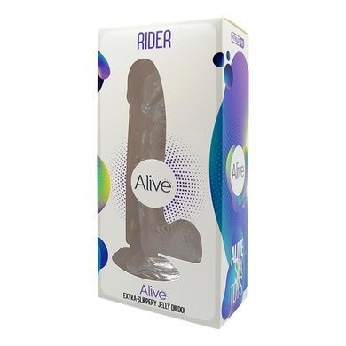 Прозорий фалоімітатор Alive Jelly Dildo Rider діаметр 4 см SO3983 фото