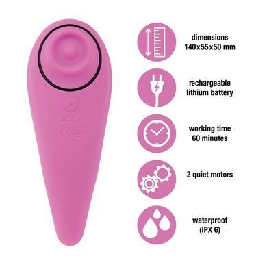 Вибратор FeelzToys FemmeGasm Tapping & Tickling Vibrator Pink SO4579 фото