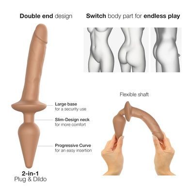 Анальная пробка с дилдо Strap-On-Me SWITCH PLUG-IN REALISTIC DILDO Caramel S SO6827 фото