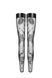 Чулки Noir Handmade F243 Tulle stockings with patterned flock embroidery - XL