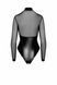 Боді Noir Handmade F321 Edge wetlook and mesh body with rings - M