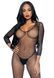Бодистокинг комбинезон Leg Avenue V Front Bodystocking One size Black, мелкая сетка, доступ