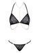 Комплект із ланцюжками Obsessive Pantheria 2-pcs set black S/M, бюстгальтер, трусики