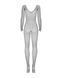 Сетчатый бодистокинг с длинным рукавом Obsessive Bodystocking N109 black S/M/L, черный, комбинезон,