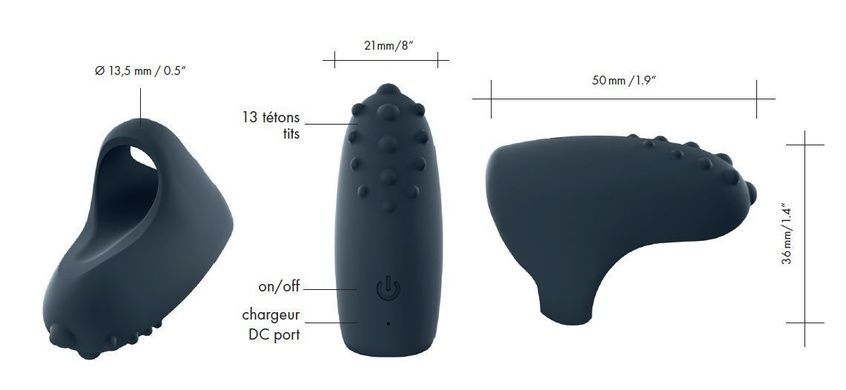 Вібратор на палець Dorcel MAGIC FINGER Black SO1418 фото