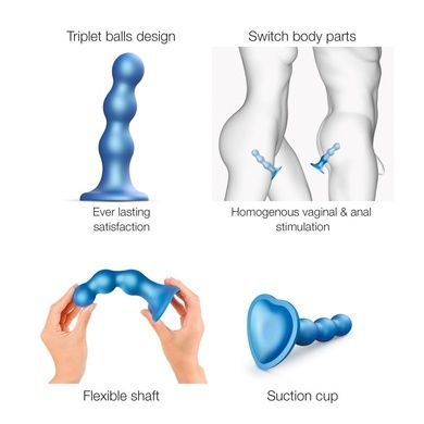 Насадка для страпона Strap-On-Me Balls Blue Metallic XL SO8997 фото