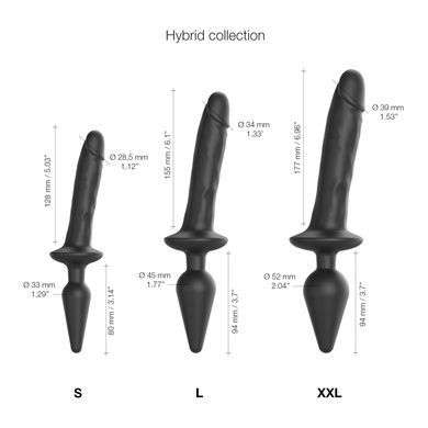 Анальная пробка с дилдо Strap-On-Me SWITCH PLUG-IN REALISTIC DILDO Black L SO6828 фото