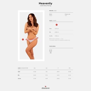 Эротические кружевные трусики танга с доступом Obsessive Heavenlly XS/S белые