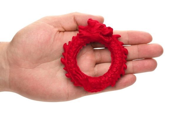 Эрекционное кольцо Creature Cocks Rise of the Dragon Silicone Penis Ring - Red SX2221 фото
