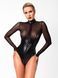 Боди Noir Handmade F321 Edge wetlook and mesh body with rings - L