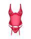 Прозорий корсет Obsessive Lacelove corset M/L Red, мереживо, підв&rsquo;язки для панчіх