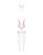Эротический костюм зайки Obsessive Bunny suit 4 pcs costume pink S/M, розовый, топ с подвязками, тру