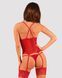 Прозорий корсет Obsessive Lacelove corset M/L Red, мереживо, підв&rsquo;язки для панчіх