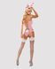 Эротический костюм зайки Obsessive Bunny suit 4 pcs costume pink S/M, розовый, топ с подвязками, тру