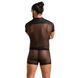 Комплект сетчатого мужского белья Passion 052 SET MICHAEL L/XL black, рубашка, боксеры, заклепки