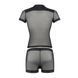 Комплект сетчатого мужского белья Passion 052 SET MICHAEL L/XL black, рубашка, боксеры, заклепки