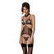 Корсет с открытой грудью Passion DOMINICA CORSET L/XL black, пажи для чулок, стринги
