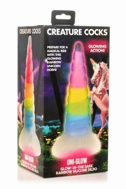 Фалоімітатор Creature Cocks Luminescent Rainbow Silicone Dildo SX2222 фото