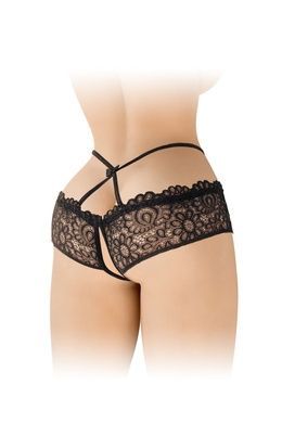 Сексуальні мереживні трусики з доступом і поперечними гумками Fashion Secret Celia One Size чорні