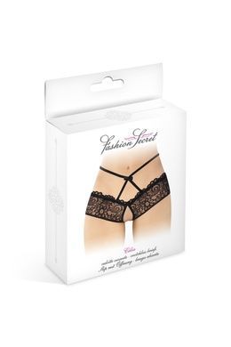 Сексуальні мереживні трусики з доступом і поперечними гумками Fashion Secret Celia One Size чорні