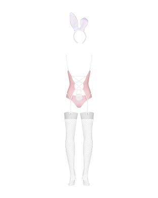 Эротический костюм зайки Obsessive Bunny suit 4 pcs costume pink L/XL, розовый, топ с подвязками, тр