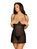 Прозрачный пеньюар с открытой грудью Obsessive Pearlove chemise & thong black S/M, трусики