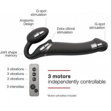 Безременной страпон с вибрацией Strap-On-Me Black M SO3354 фото