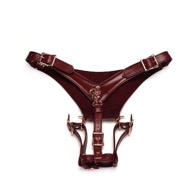 Кожаные трусики для вибратора Liebe Seele Wine Red SO9465 фото