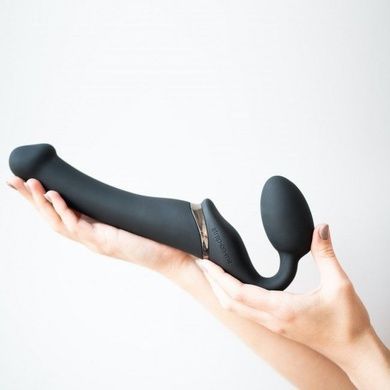 Безременной страпон с вибрацией Strap-On-Me Black M SO3354 фото