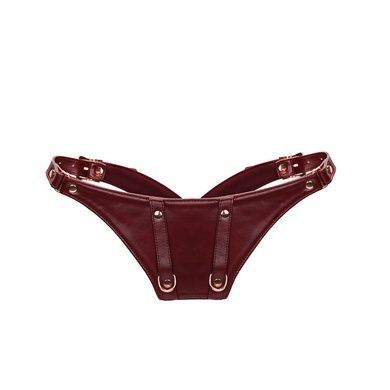 Кожаные трусики для вибратора Liebe Seele Wine Red SO9465 фото