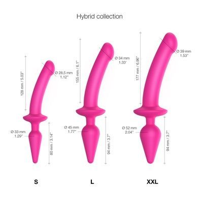 Анальна пробка з ділдо Strap-On-Me SWITCH PLUG-IN DILDO Fuchsia L SO6829 фото