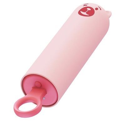 Вибратор-мороженое CuteVibe Teddy Pink (Black Dildo) SO6547 фото