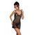 Пеньюар с вырезами на груди, стринги Passion LOVELIA CHEMISE L/XL, black